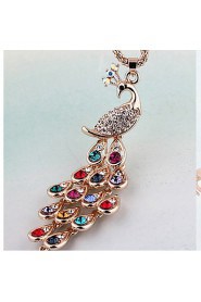 Lucky Star Women's Vintage Colorful Peacock Chain Necklace