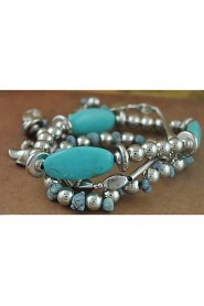 Women's Round Bangles Bracelet Alloy Turquoise