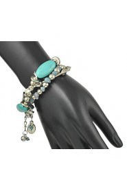 Women's Round Bangles Bracelet Alloy Turquoise