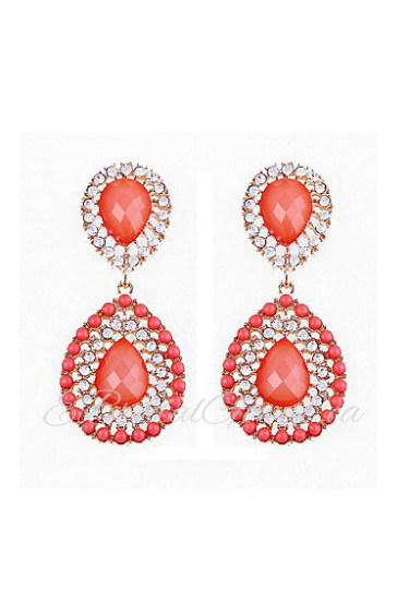 Peach Red Restoring Ancient Ways Big Drops of Water Earrings