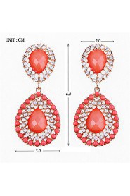 Peach Red Restoring Ancient Ways Big Drops of Water Earrings