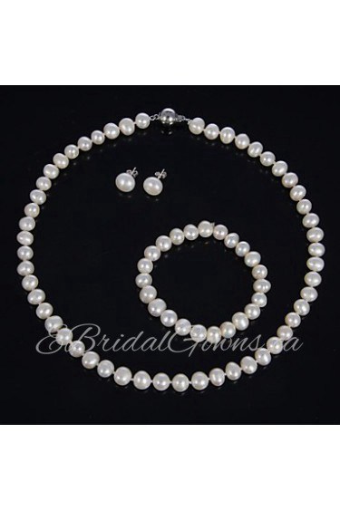 Jewelry Set Women's Birthday / Gift / Party / Special Occasion Jewelry Sets Pearl Necklaces / Bracelets / Earrings As the Picture