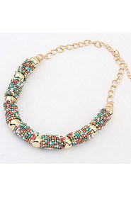 Bohemia Bead Half-Circle Cylinder Necklace(Assorted Color)