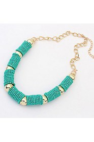 Bohemia Bead Half-Circle Cylinder Necklace(Assorted Color)