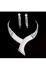 Jewelry Set Women's Wedding / Party Jewelry Sets Alloy / Rhinestone Rhinestone Necklaces / Earrings Silver