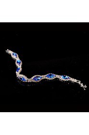 Women's Chain Bracelet Silver Crystal / Rhinestone