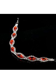 Women's Chain Bracelet Silver Crystal / Rhinestone