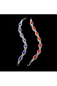 Women's Chain Bracelet Silver Crystal / Rhinestone