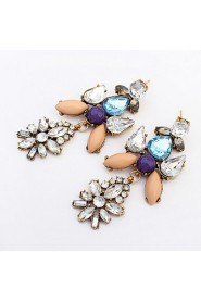 Retro Nightclub Exaggerated Style Luxury Rhinestones Color Stitching Earrings