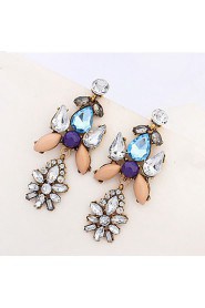 Retro Nightclub Exaggerated Style Luxury Rhinestones Color Stitching Earrings