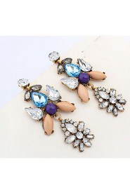 Retro Nightclub Exaggerated Style Luxury Rhinestones Color Stitching Earrings