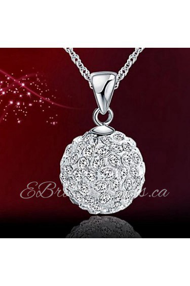 Ladies' Silver Ball Rhinestone Charm