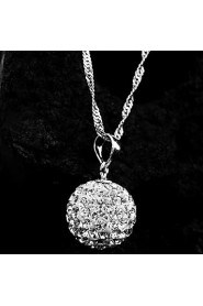 Ladies' Silver Ball Rhinestone Charm