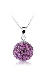 Ladies' Silver Ball Rhinestone Charm