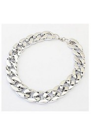 Shiny Light Gold Chunky Aluminium Curb Chain Necklace