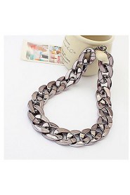 Shiny Light Gold Chunky Aluminium Curb Chain Necklace