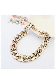 Shiny Light Gold Chunky Aluminium Curb Chain Necklace