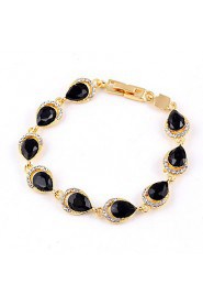 Ruby Crystal Gold Classic Shiny Interlocking Bracelet