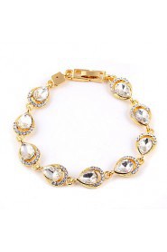 Ruby Crystal Gold Classic Shiny Interlocking Bracelet