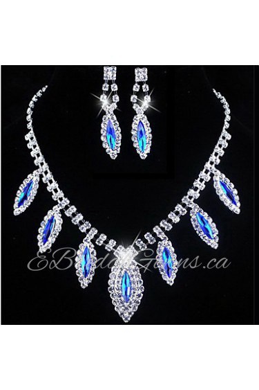 Jewelry Set Women's Wedding / Engagement / Birthday / Gift / Party / Special Occasion Jewelry Sets Alloy Rhinestone Necklaces / Earrings