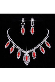 Jewelry Set Women's Wedding / Engagement / Birthday / Gift / Party / Special Occasion Jewelry Sets Alloy Rhinestone Necklaces / Earrings