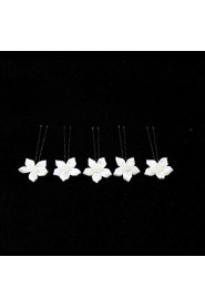 Gorgeous Alloy/Satin With Imitation Pearl Wedding Hairpins,5 Pieces