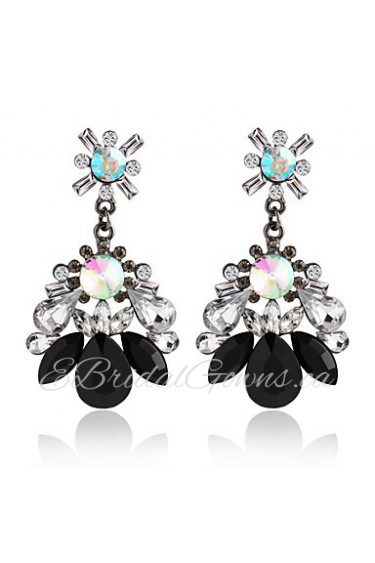 Blue Crystal Bohemian Fashion Exquisite Water Droplets Shape Earrings