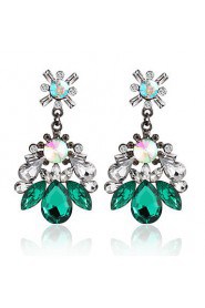 Blue Crystal Bohemian Fashion Exquisite Water Droplets Shape Earrings