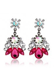 Blue Crystal Bohemian Fashion Exquisite Water Droplets Shape Earrings