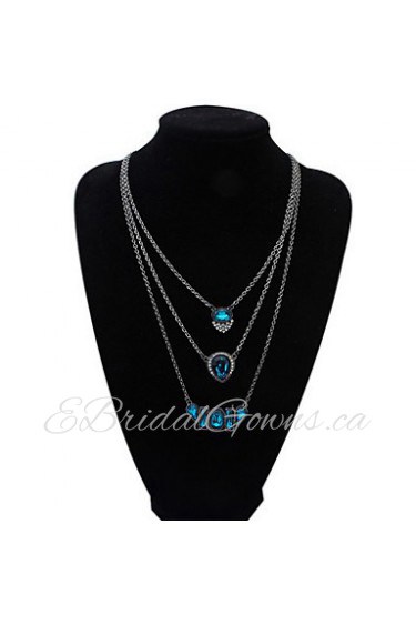 Fashion Multilayer Long Necklace Water Droplets