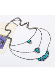 Fashion Multilayer Long Necklace Water Droplets