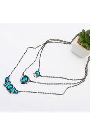 Fashion Multilayer Long Necklace Water Droplets