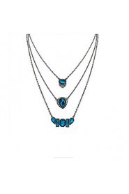 Fashion Multilayer Long Necklace Water Droplets