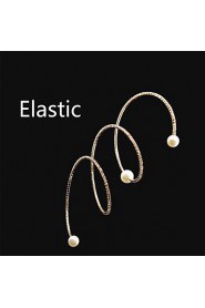 18k Golden Three Layer Elastic Bangle Bracelet for Party