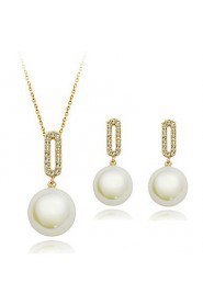 Women's Fashion Elegant Shiny Necklace & Earrings Wedding Jewelry Set