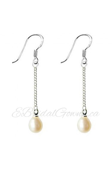 Single Chain Pearl Earring