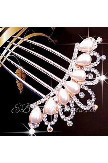 Lady's Imitation Pearl Hair Comb for Wedding Party Casual Hair Jewerly