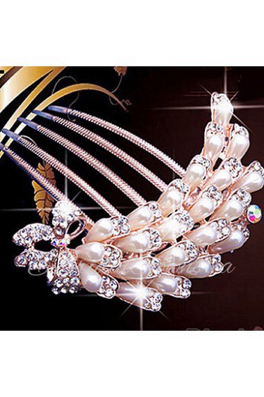 Lady's Imitation Pearl Hair Comb for Wedding Party Casual Hair Jewerly