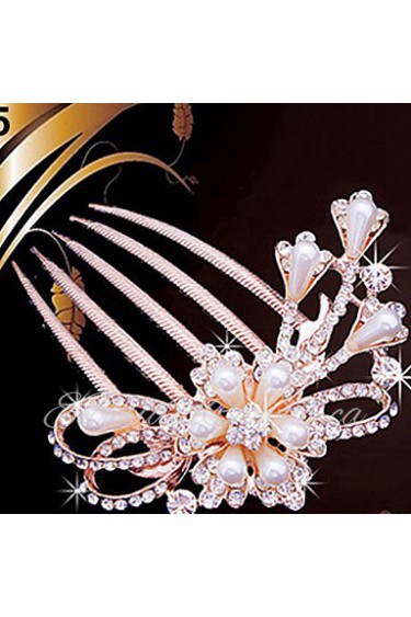 Lady's Imitation Pearl Hair Comb for Wedding Party Casual Hair Jewerly