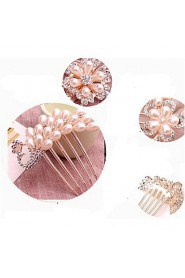 Lady's Imitation Pearl Hair Comb for Wedding Party Casual Hair Jewerly