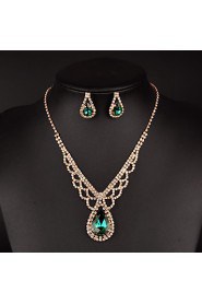 Jewelry Set Women's Wedding / Gift / Party Jewelry Sets Rhinestone Crystal / Rhinestone Necklaces / Earrings Gold