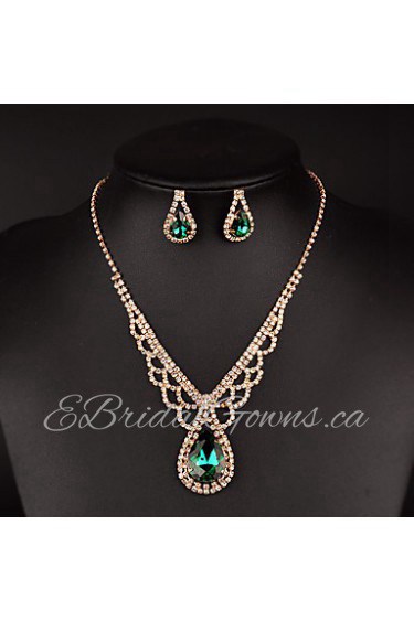 Jewelry Set Women's Wedding / Gift / Party Jewelry Sets Rhinestone Crystal / Rhinestone Necklaces / Earrings Gold