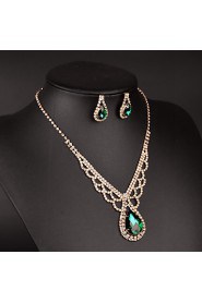 Jewelry Set Women's Wedding / Gift / Party Jewelry Sets Rhinestone Crystal / Rhinestone Necklaces / Earrings Gold