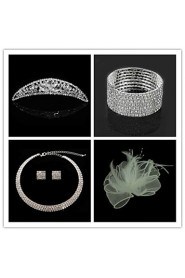 Wedding Suit(Headdress & Necklace & Earrings & Bracelet & Brooch)