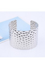 Imitation Rhodium Shining Arc Shaped Alloy Bracelet