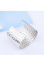 Imitation Rhodium Shining Arc Shaped Alloy Bracelet