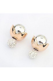 Sweet Crown Pearl Double-sided Earrings