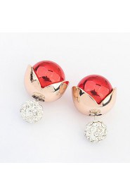 Sweet Crown Pearl Double-sided Earrings