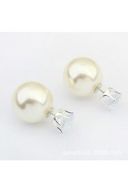 Sweet Crown Pearl Double-sided Earrings