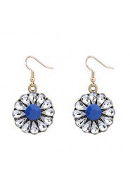 Fashion Color Flower Crystal Earrings